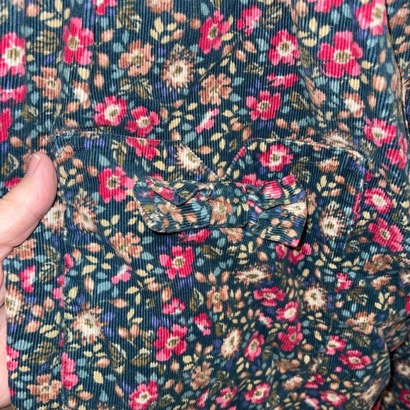 Laura Ashley Mother & Child Floral Corduroy Romper Jumpsuit Adult Size Large - Picture 7 of 9